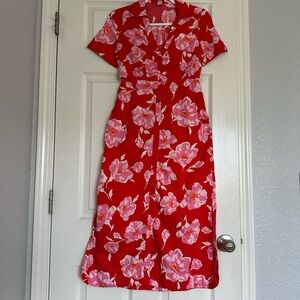 Old Navy Red Floral Maxi Dress